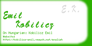 emil kobilicz business card